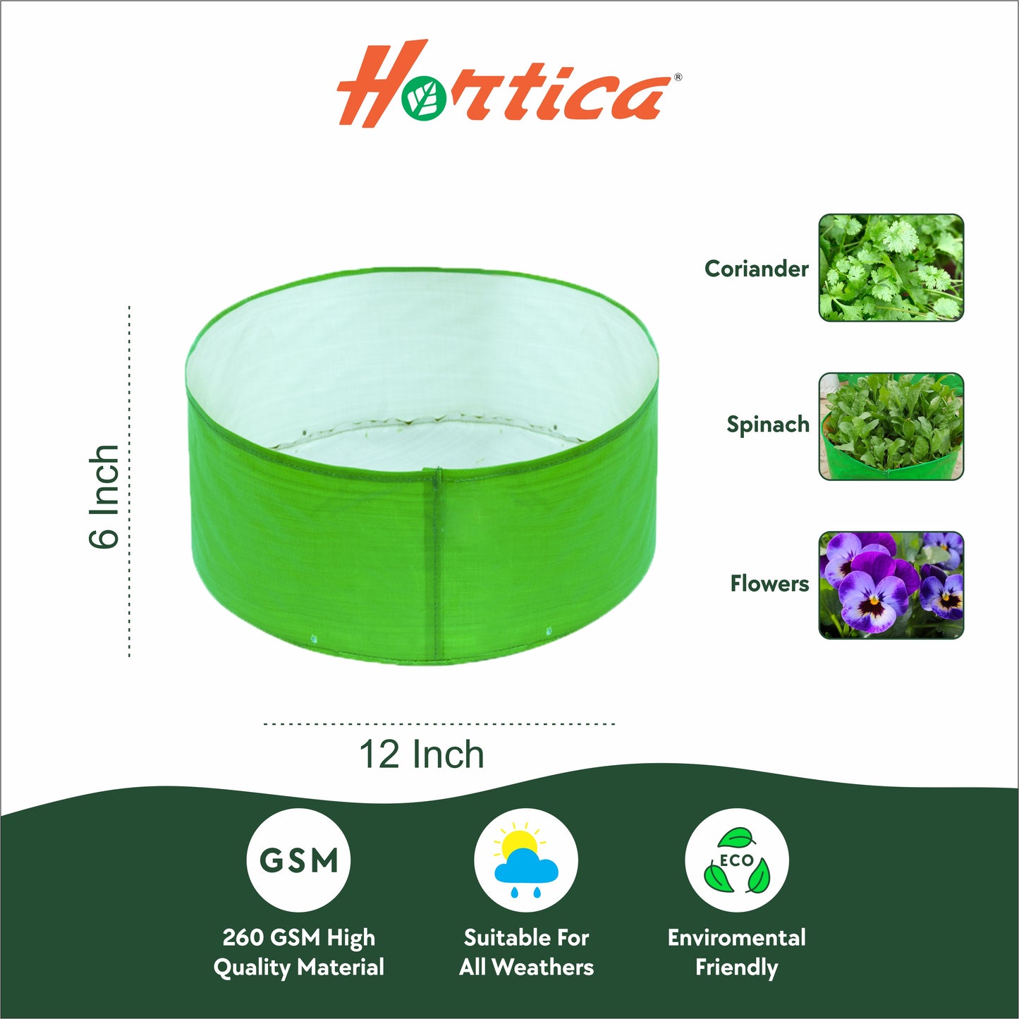 Grow Bag 12"x6" (Round)